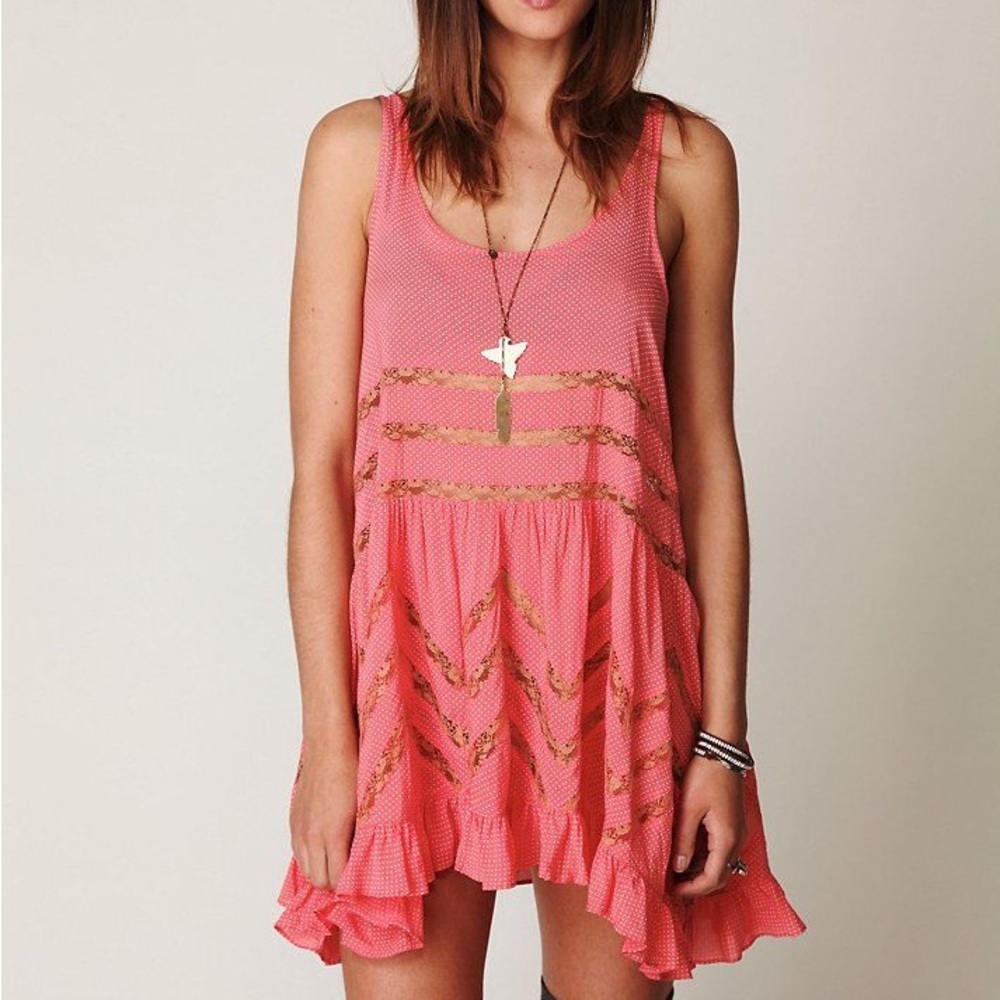 F r e e  P e o p l e • Viole and lace slip mini dress